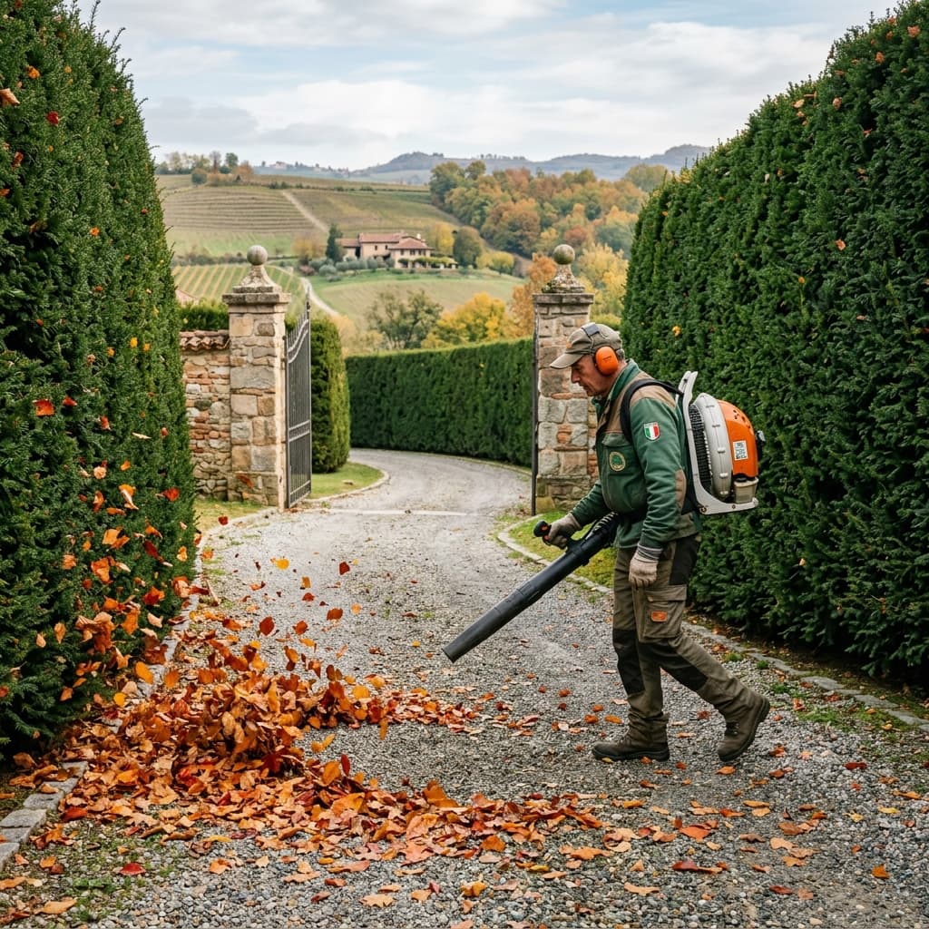 Giardinieri al lavoro a Cavagnolo per manutenzione verde