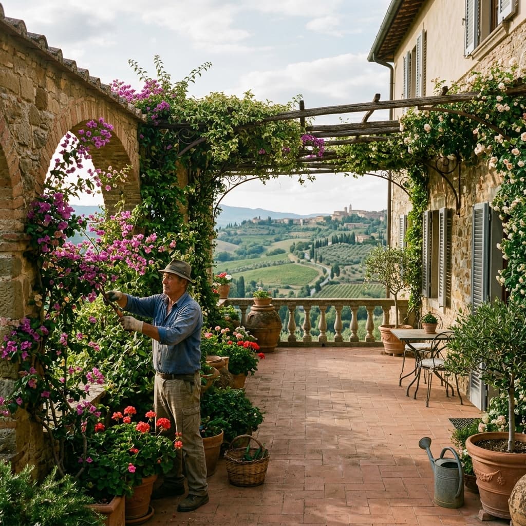 Giardinieri al lavoro a Chieri per manutenzione verde