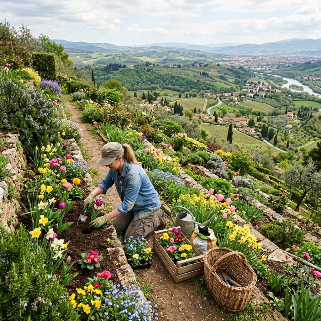 Giardinieri al lavoro a Moncalieri per manutenzione verde