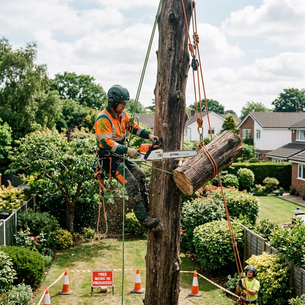 Operazioni di abbattimento alberi in sicurezza a Alessandria